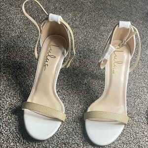 Lulu's Cream and Tan Heeled Sandals